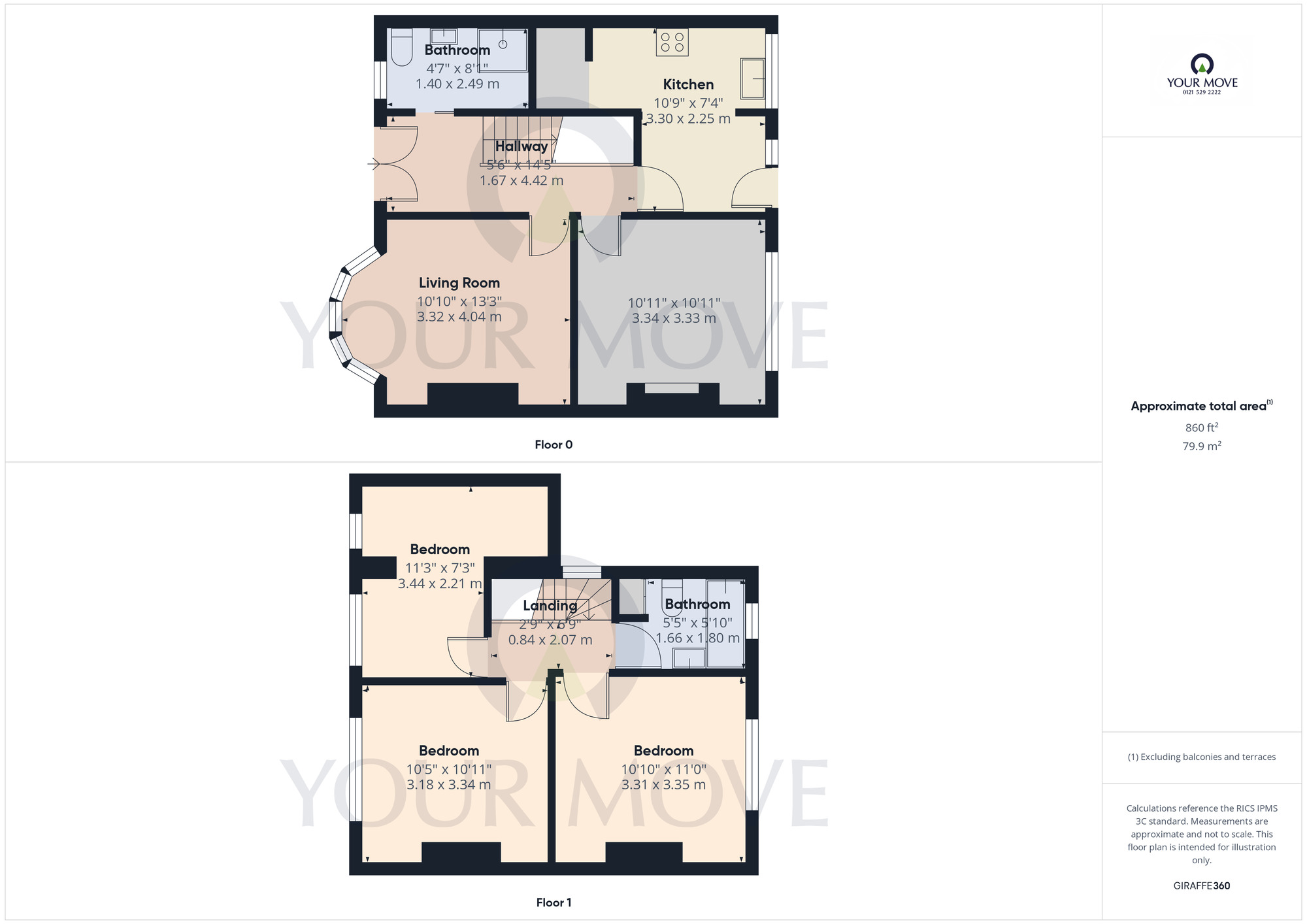 Floorplan of 3 bedroom Semi Detached House for sale, Delrene Road, Shirley, West Midlands, B90