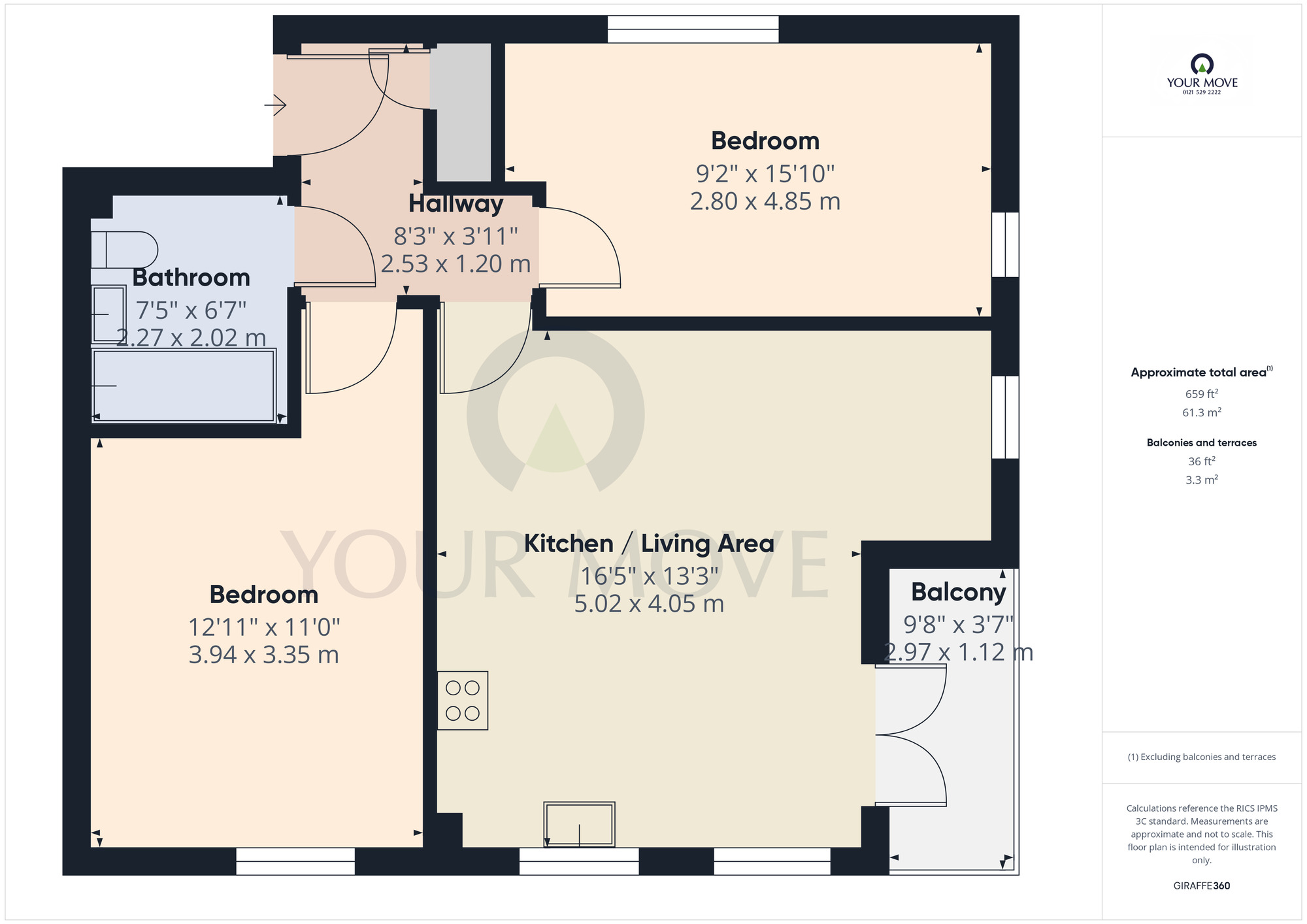 Floorplan of 2 bedroom  Flat for sale, Shorters Avenue, Birmingham, West Midlands, B14