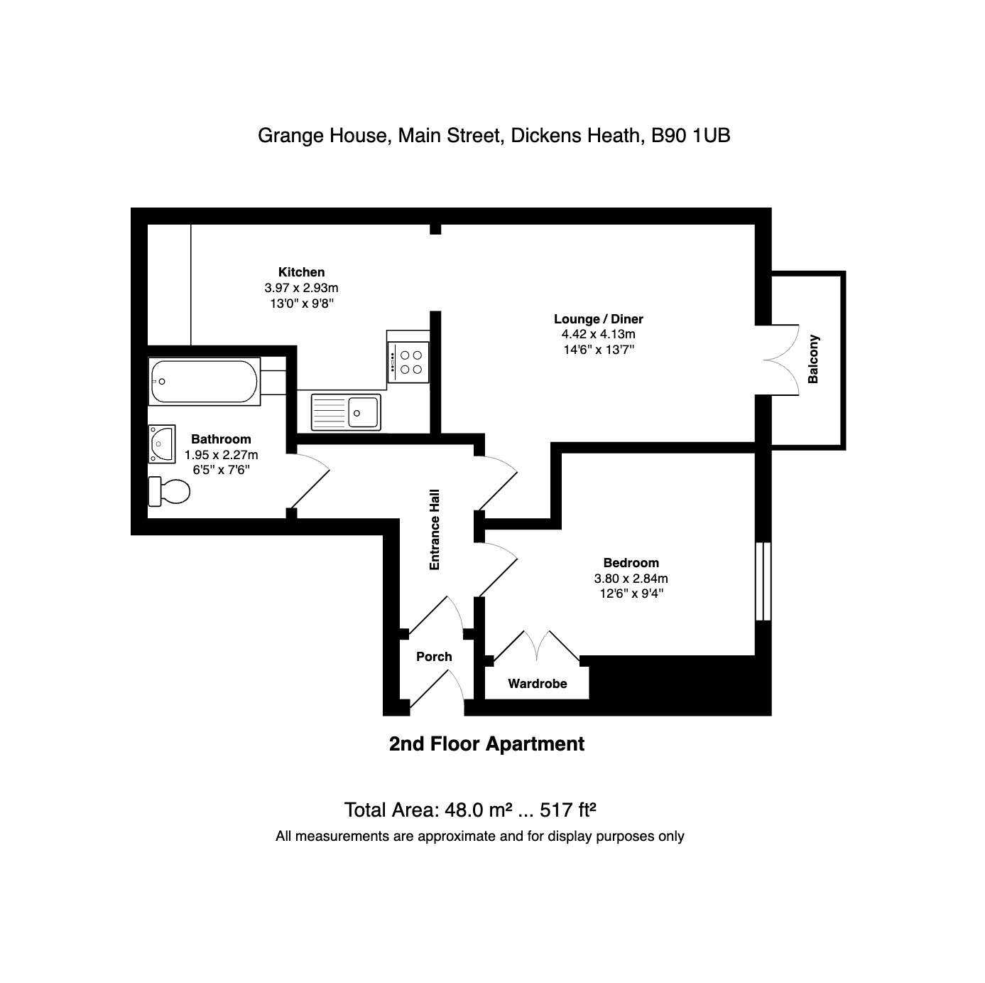 Floorplan of 1 bedroom  Flat for sale, Main Street, Dickens Heath, Solihull, B90