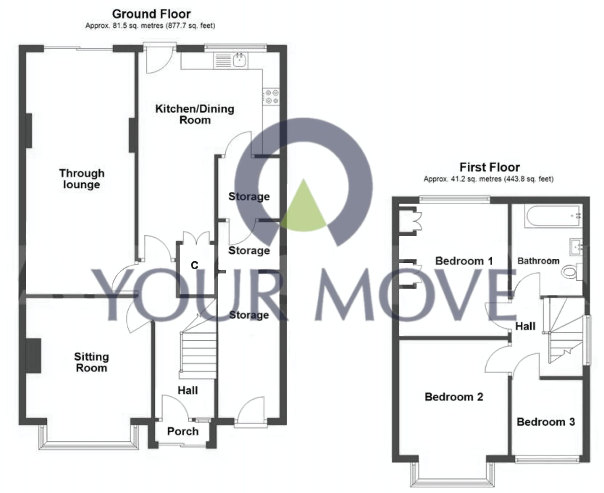 Floorplan of 3 bedroom Semi Detached House for sale, Baldwins Lane, Birmingham, West Midlands, B28