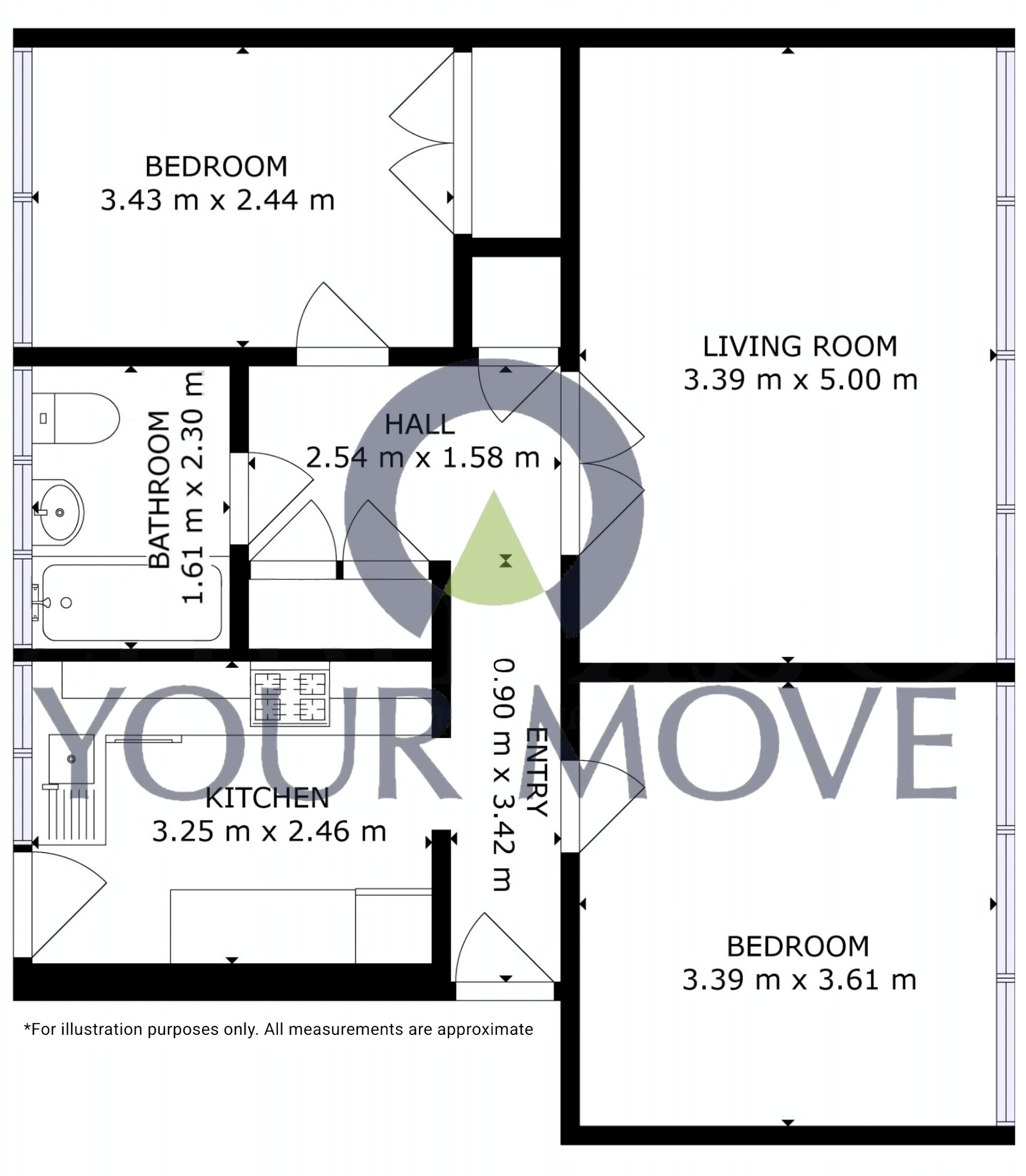 Floorplan of 2 bedroom  Flat for sale, Bicknell Croft, Birmingham, West Midlands, B14