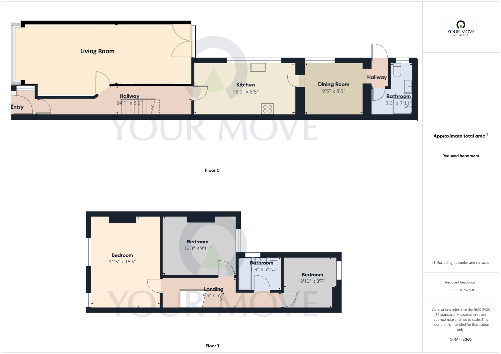 Floorplan of 3 bedroom Mid Terrace House for sale, Aubrey Road, Small Heath, West Midlands, B10