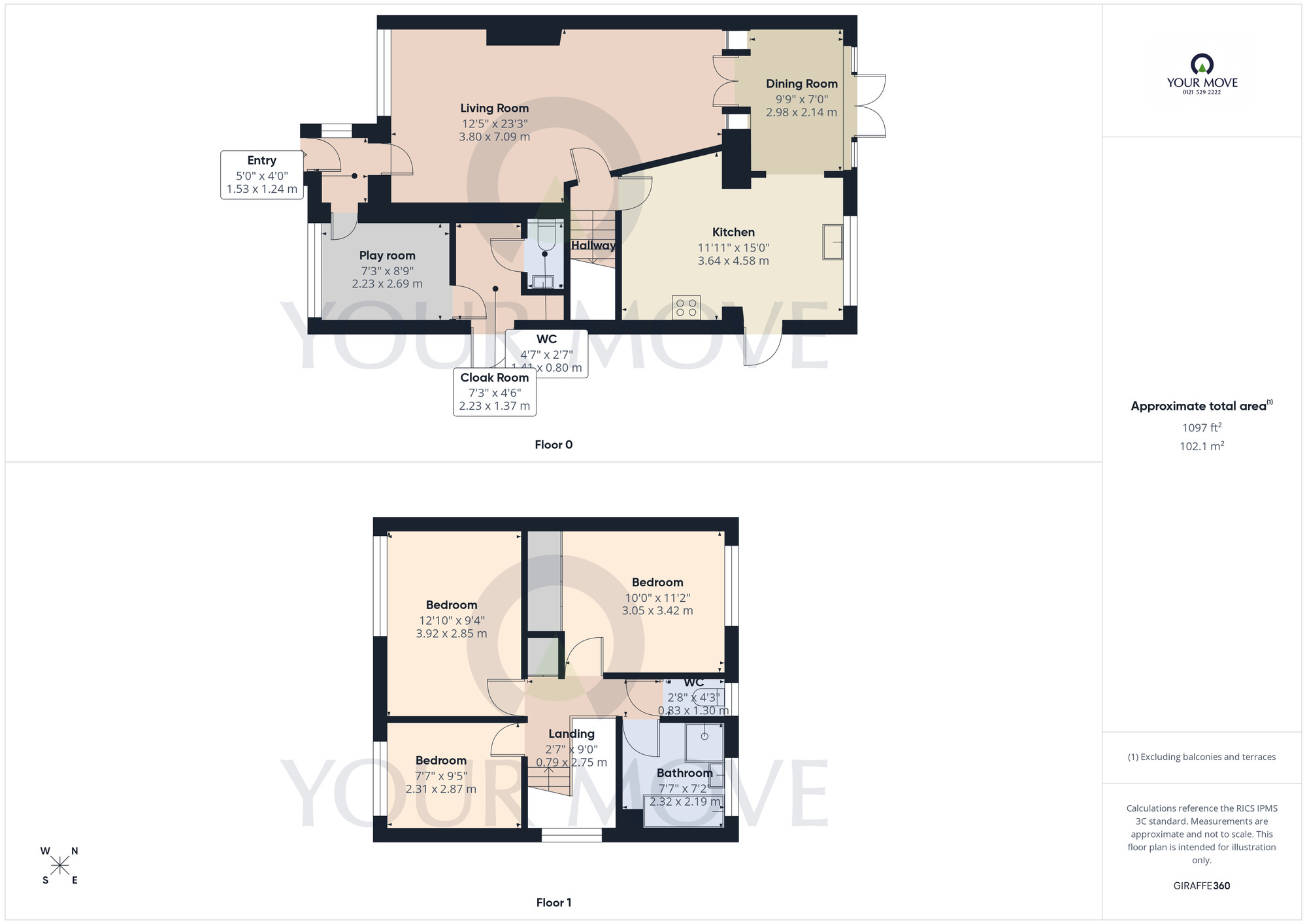 Floorplan of 3 bedroom Semi Detached House for sale, Moorlands Drive, Shirley, West Midlands, B90