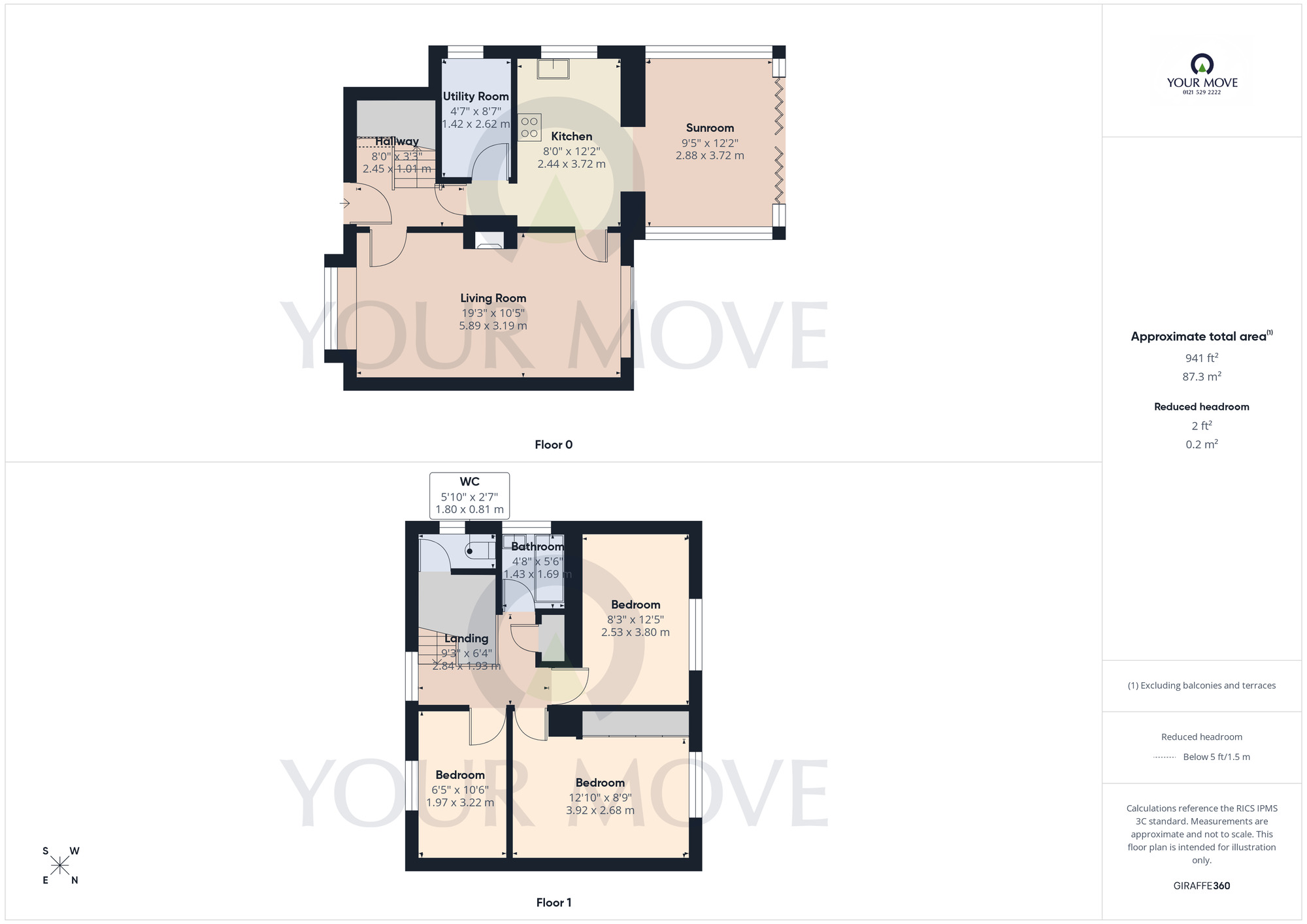 Floorplan of 3 bedroom Semi Detached House for sale, Lawnswood Avenue, Shirley, West Midlands, B90