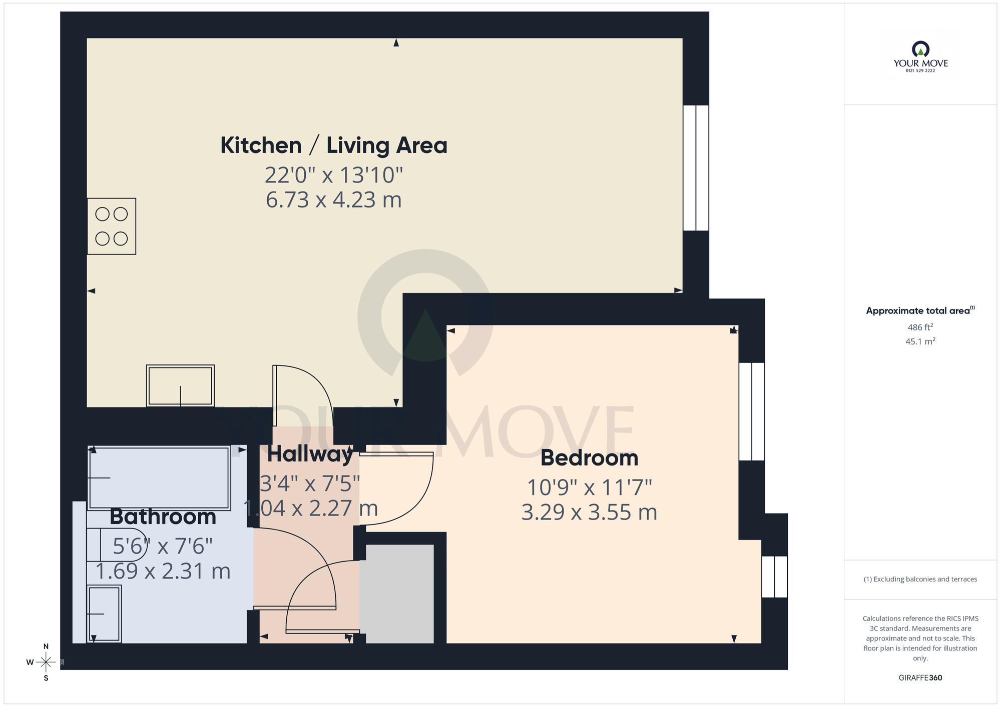 Floorplan of 1 bedroom Flat for sale, Stratford Road, Shirley, West Midlands, B90