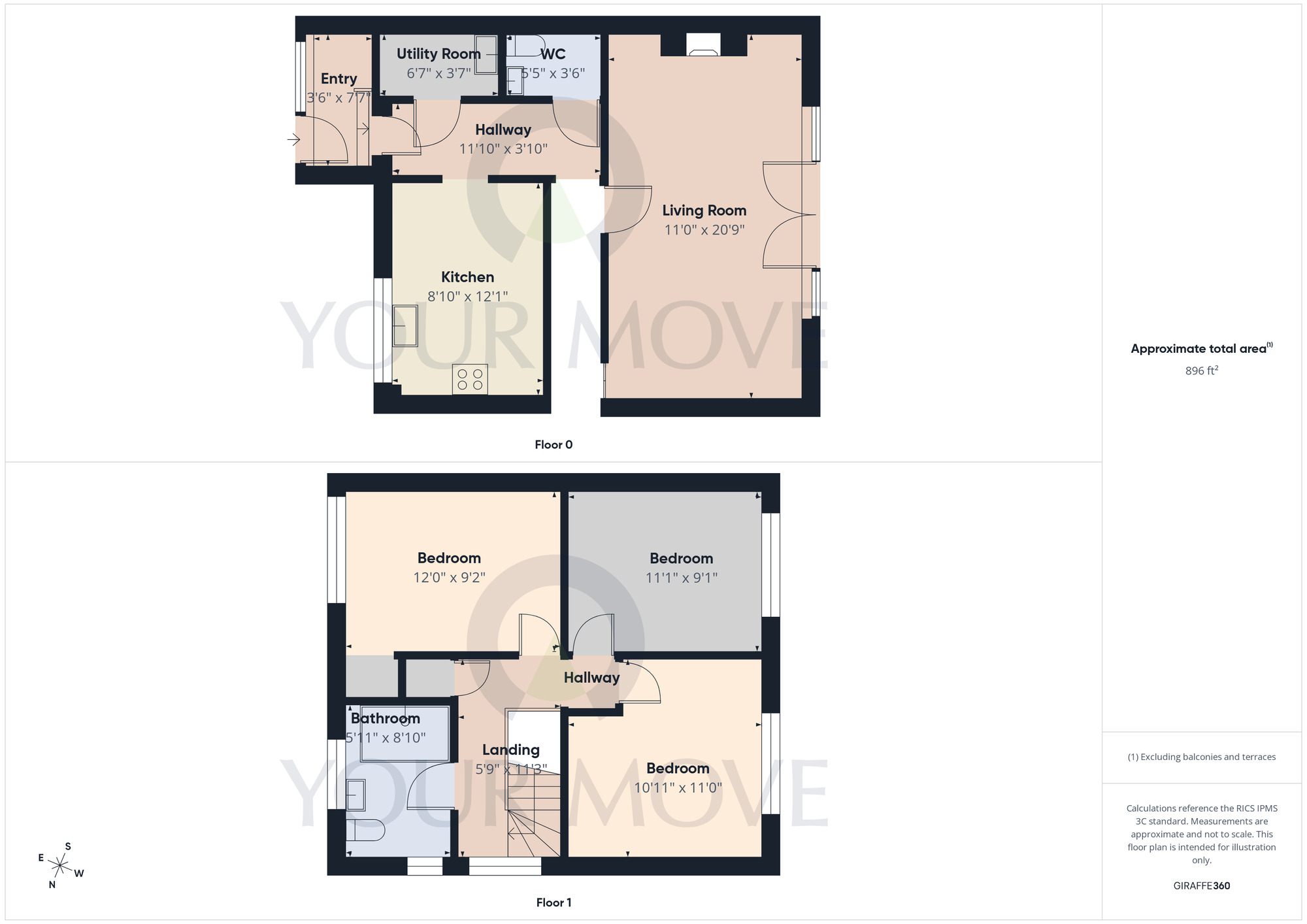 Floorplan of 3 bedroom Semi Detached House for sale, Priory Road, Hall Green, West Midlands, B28