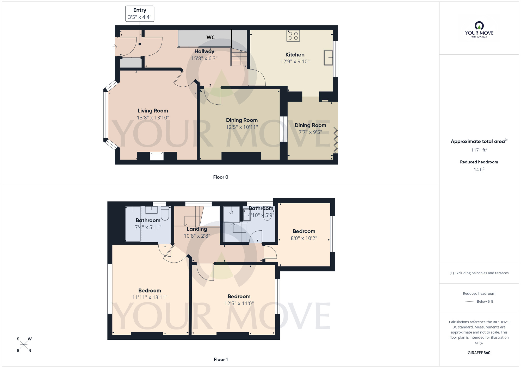 Floorplan of 3 bedroom Semi Detached House for sale, Kineton Green Road, West Midlands, B92