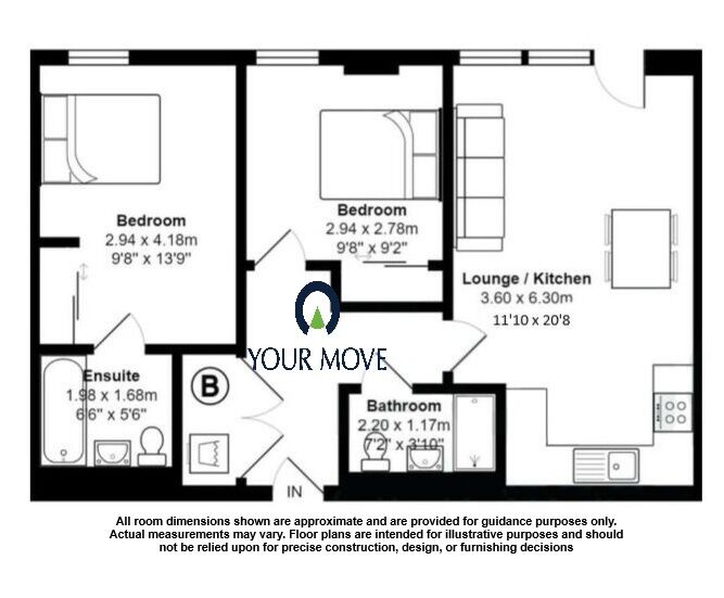 Floorplan of 2 bedroom Flat for sale, Spring Street, Birmingham, West Midlands, B15