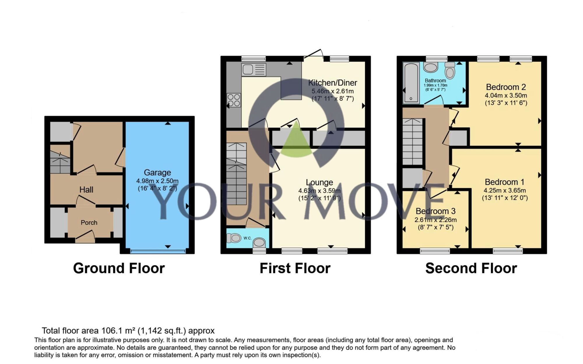 Floorplan of 3 bedroom End Terrace House for sale, Selcombe Way, Birmingham, West Midlands, B38