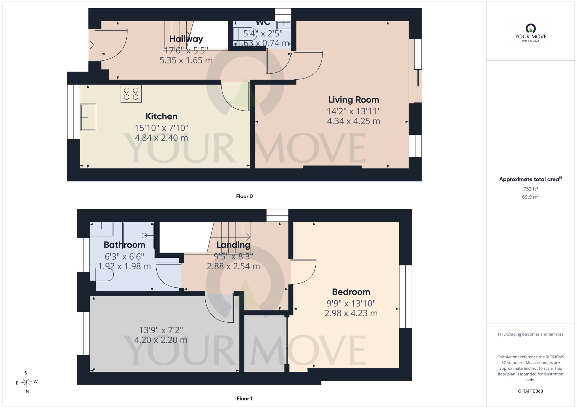 Floorplan of 2 bedroom Semi Detached House for sale, Kathleen Road, Birmingham, West Midlands, B25