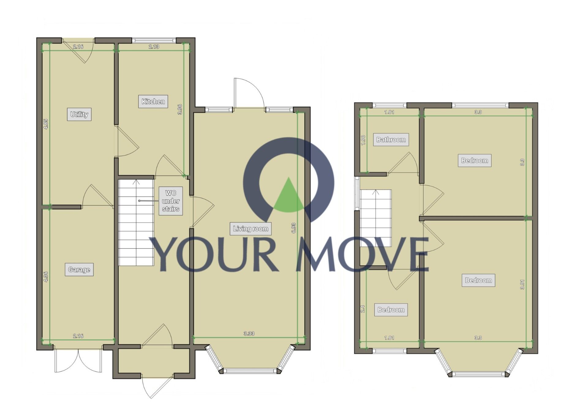 Floorplan of 3 bedroom Semi Detached House for sale, Damson Lane, Solihull, West Midlands, B92