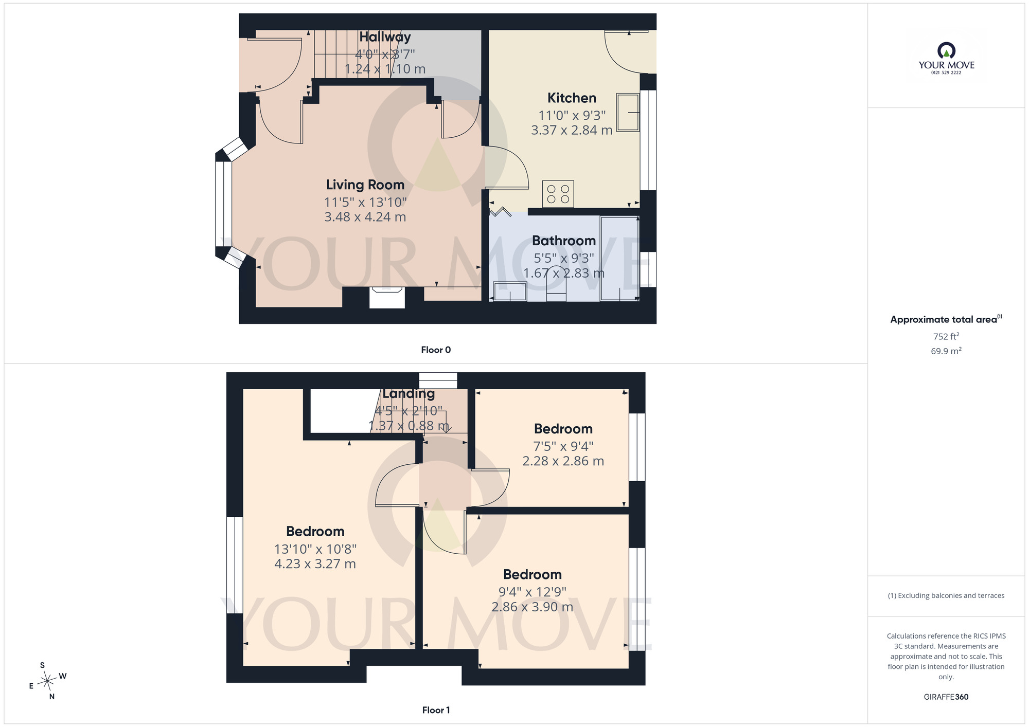 Floorplan of 3 bedroom End Terrace House for sale, Pitmaston Road, Birmingham, West Midlands, B28