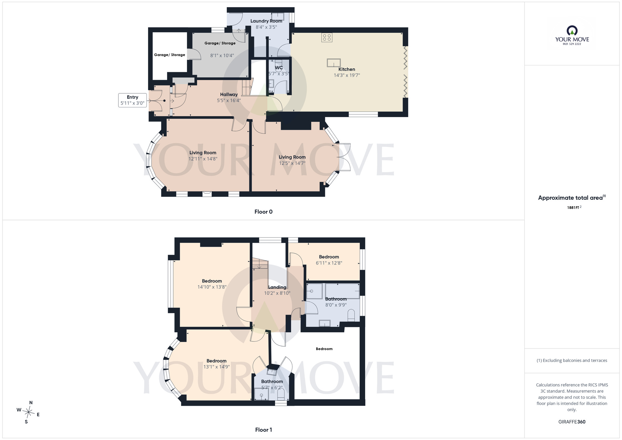 Floorplan of 4 bedroom Detached House for sale, Stonor Park Road, Solihull, West Midlands, B91