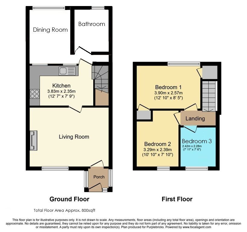 Floorplan of 3 bedroom End Terrace House for sale, Pool Farm Road, Birmingham, West Midlands, B27