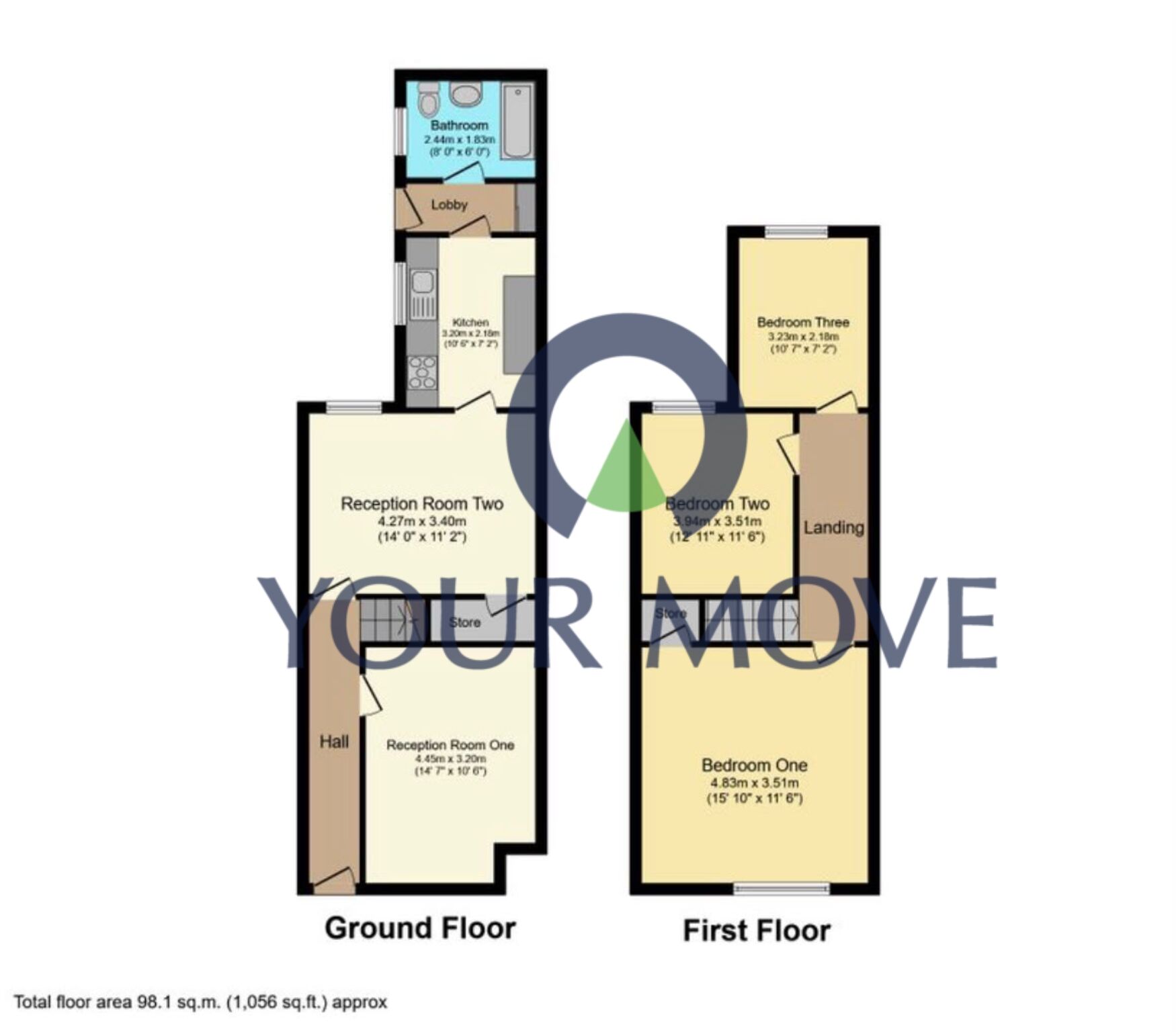 Floorplan of 3 bedroom Mid Terrace House for sale, Burlington Road, Birmingham, West Midlands, B10