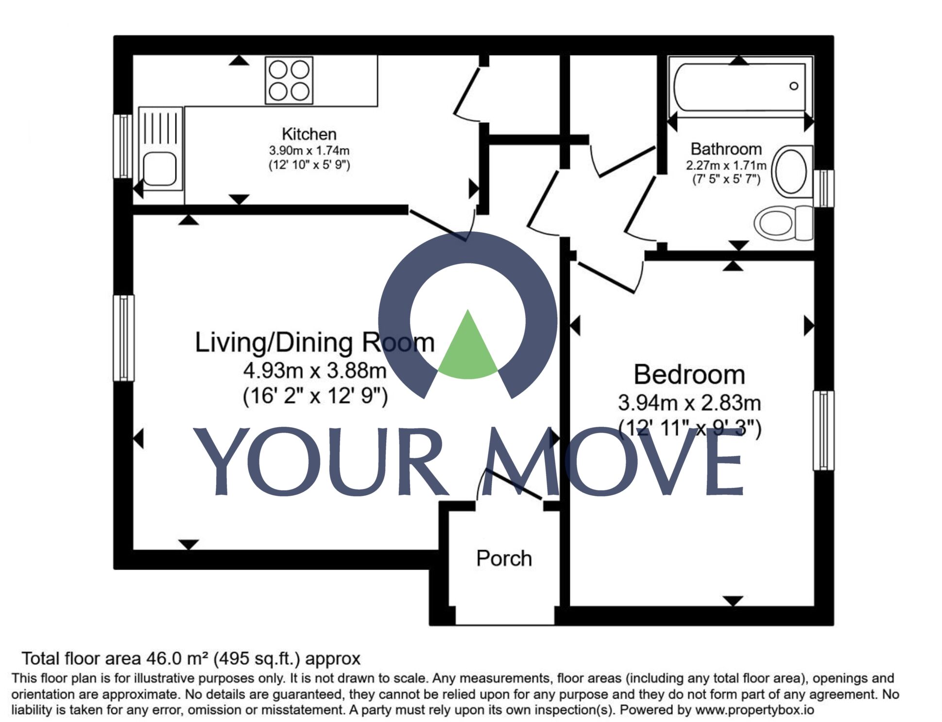 Floorplan of 1 bedroom Flat for sale, Mickleton Road, Solihull, West Midlands, B92
