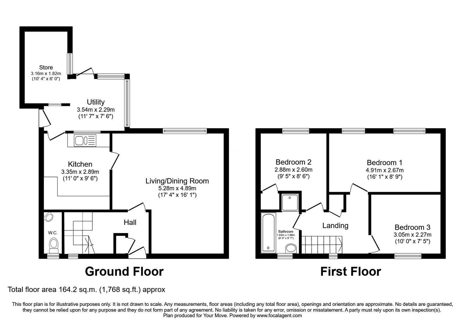 Floorplan of 3 bedroom Mid Terrace House for sale, Lancaster Crescent, Lancashire, WN8