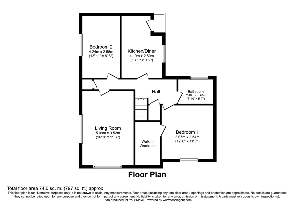Floorplan of 2 bedroom  Flat to rent, High Street, Skelmersdale, Lancashire, WN8