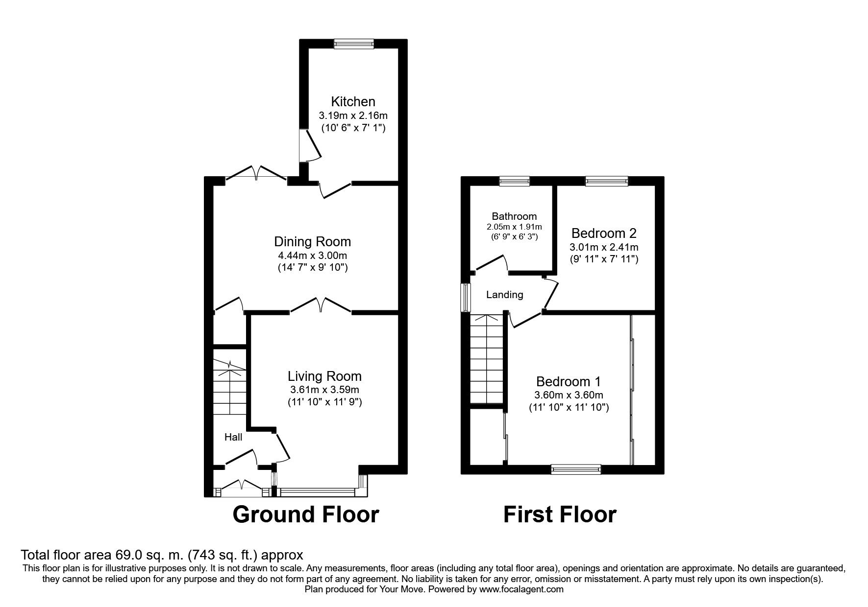 Floorplan of 2 bedroom Mid Terrace House to rent, High Street, Skelmersdale, Lancashire, WN8