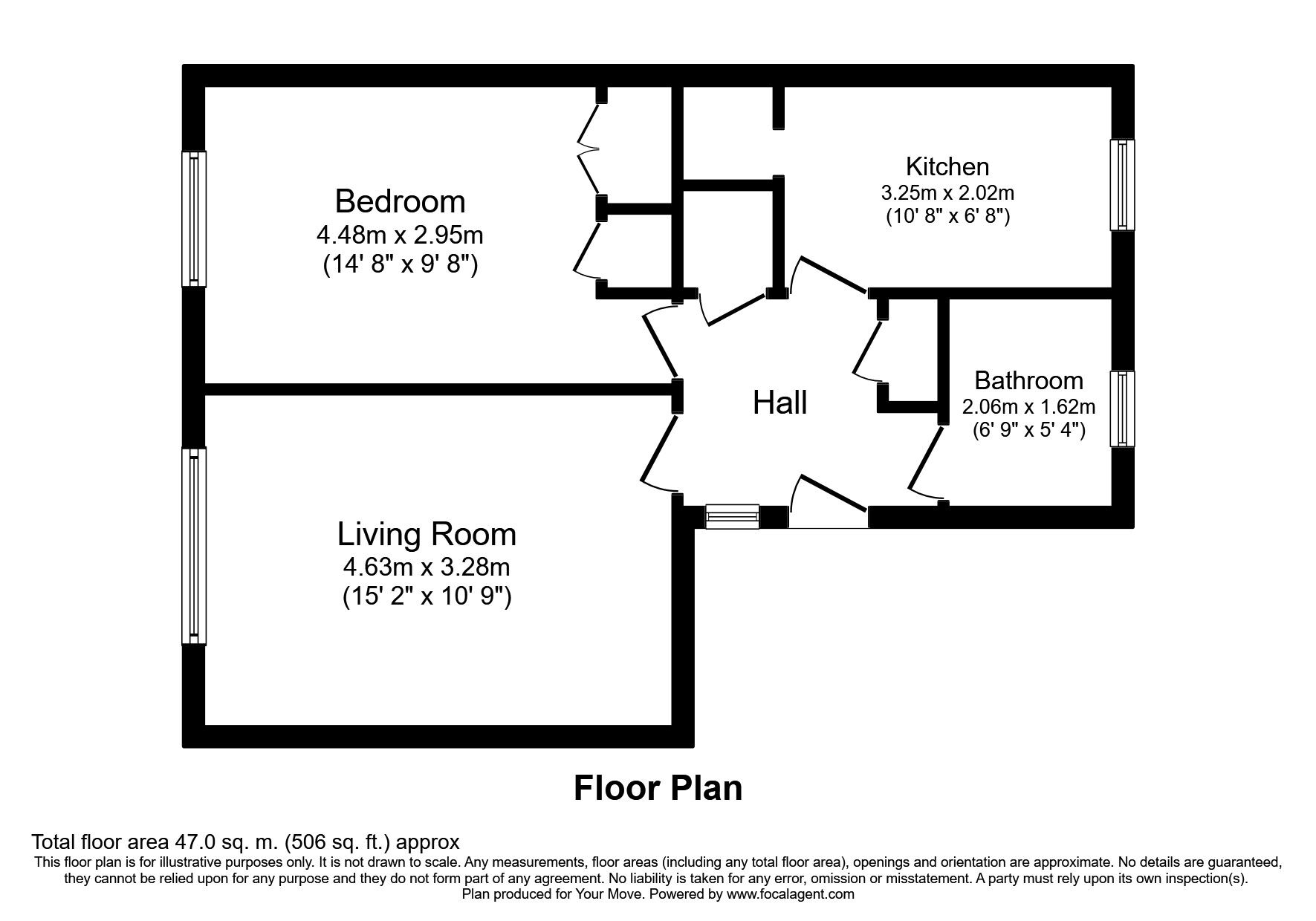 Floorplan of 1 bedroom  Flat to rent, Whitburn, Barnes Road, Lancashire, WN8