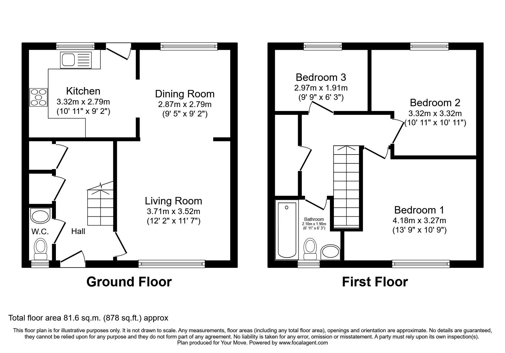 Floorplan of 3 bedroom Semi Detached House to rent, Melbreck, Skelmersdale, Lancashire, WN8