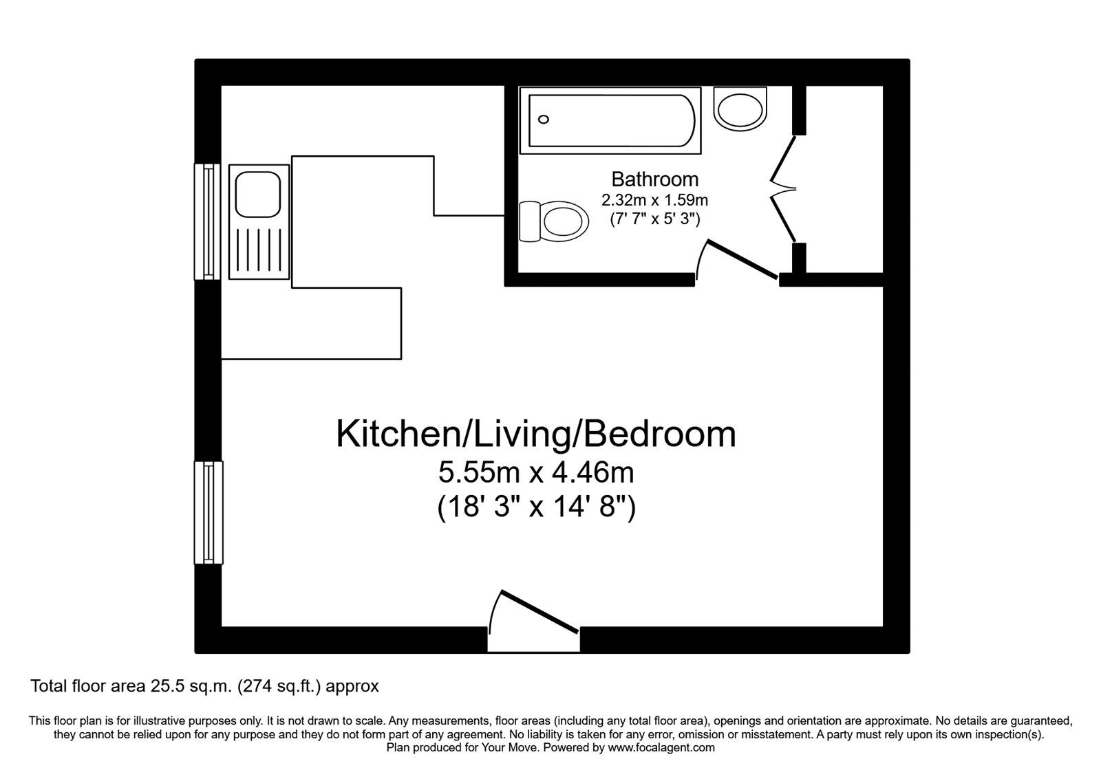 Floorplan of 1 bedroom  Flat for sale, Lyndhurst, Skelmersdale, Lancashire, WN8