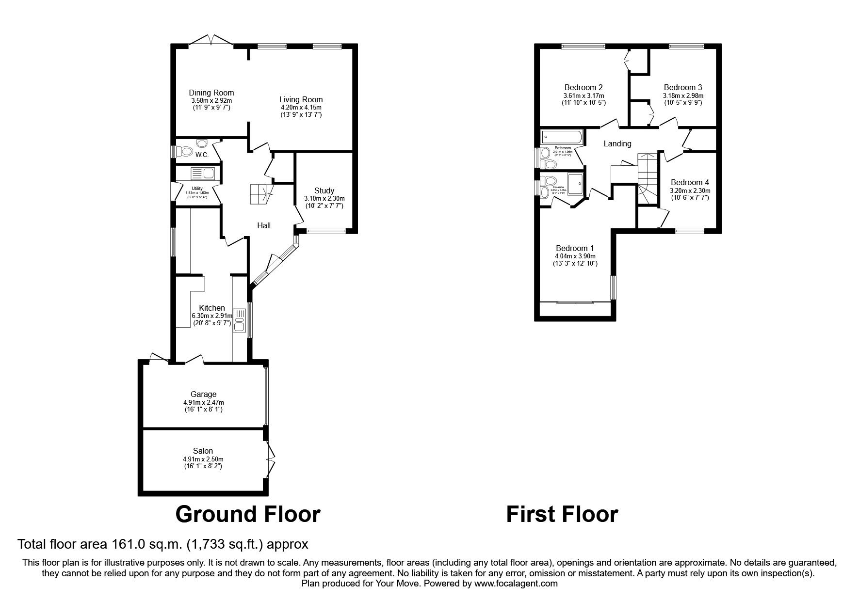 Floorplan of 4 bedroom Detached House for sale, Kingsbury Court, Skelmersdale, Lancashire, WN8