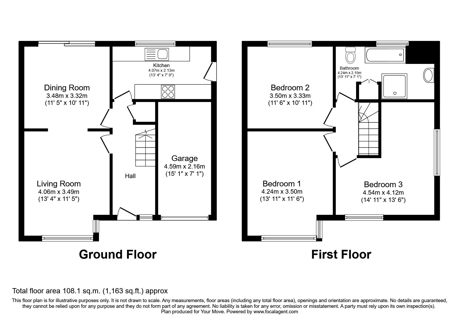 Floorplan of 3 bedroom Semi Detached House for sale, Dorchester Road, Upholland, Lancashire, WN8