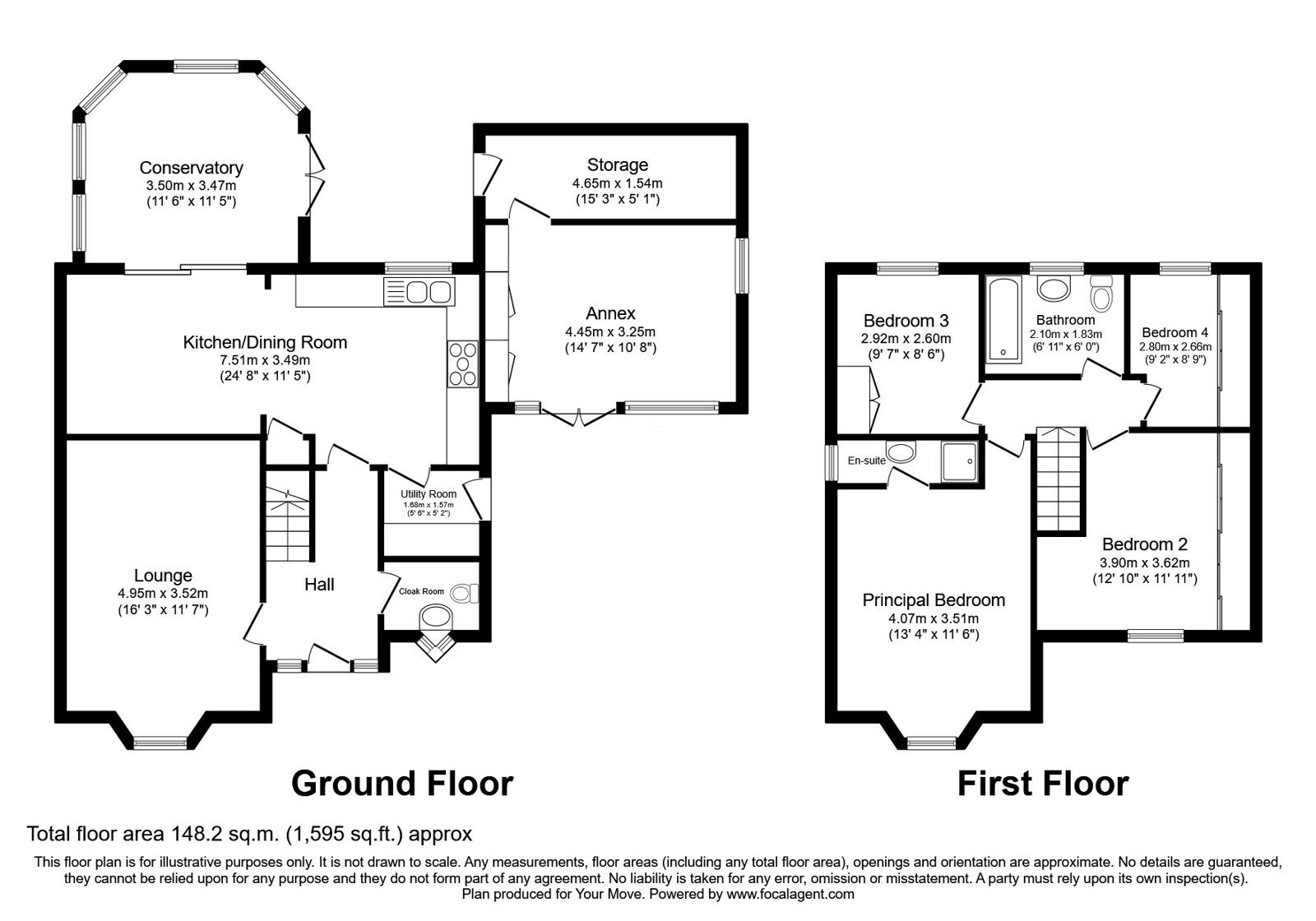 Floorplan of 4 bedroom Detached House for sale, Kingsbury Court, Skelmersdale, Lancashire, WN8