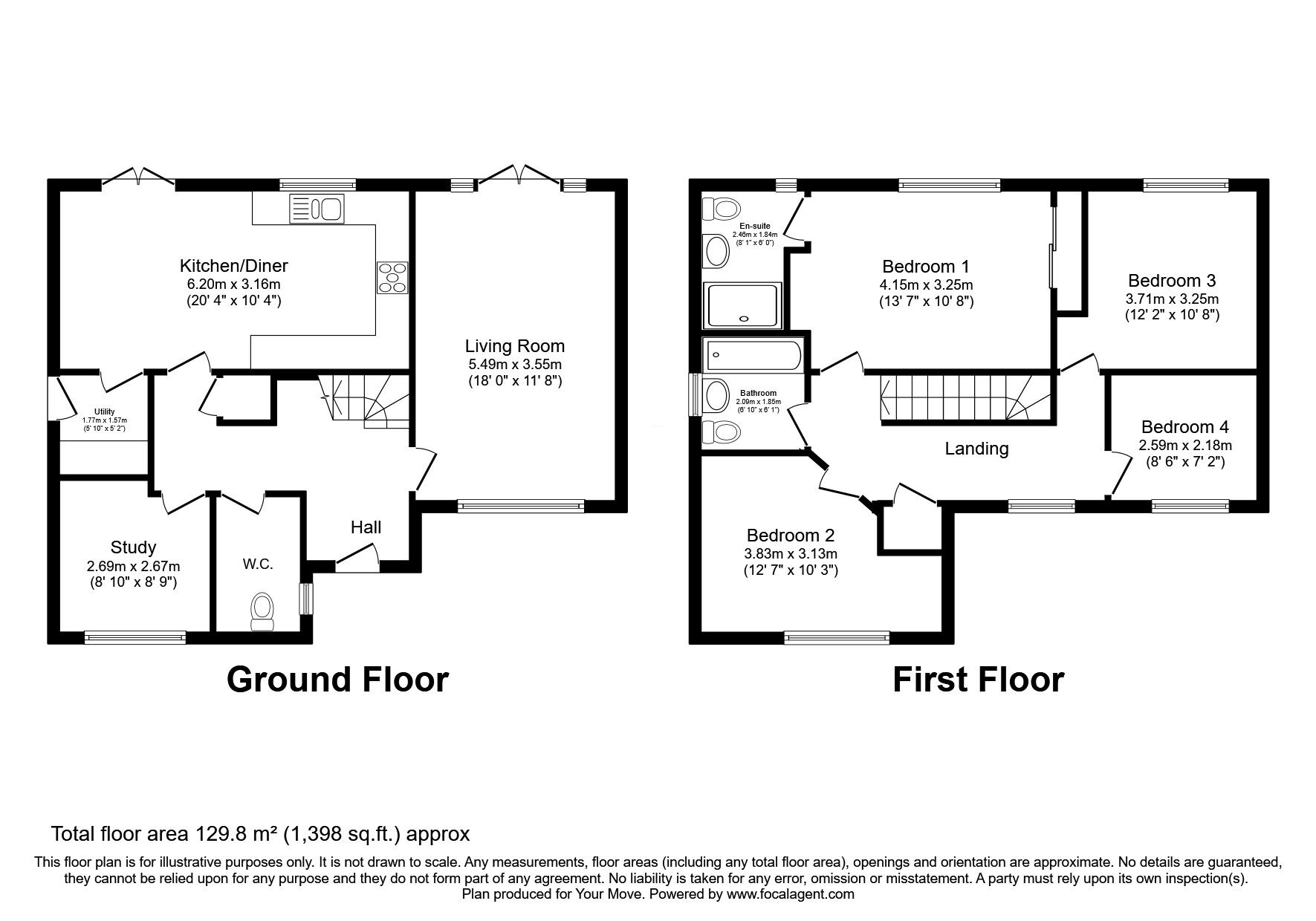 Floorplan of 4 bedroom Detached House for sale, Ulverston Drive, Skelmersdale, Lancashire, WN8