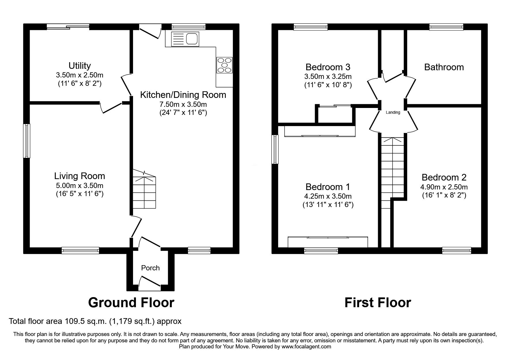 Floorplan of 3 bedroom Semi Detached House for sale, Middlewood, Skelmersdale, Lancashire, WN8