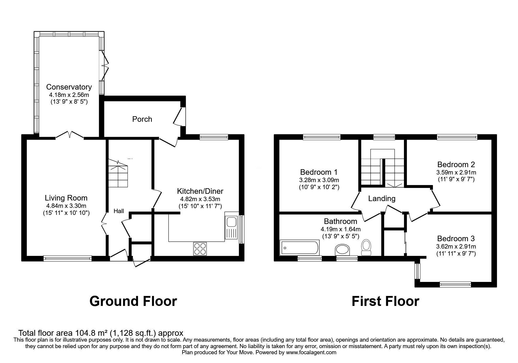 Floorplan of 3 bedroom End Terrace House for sale, Charnock, Skelmersdale, Lancashire, WN8