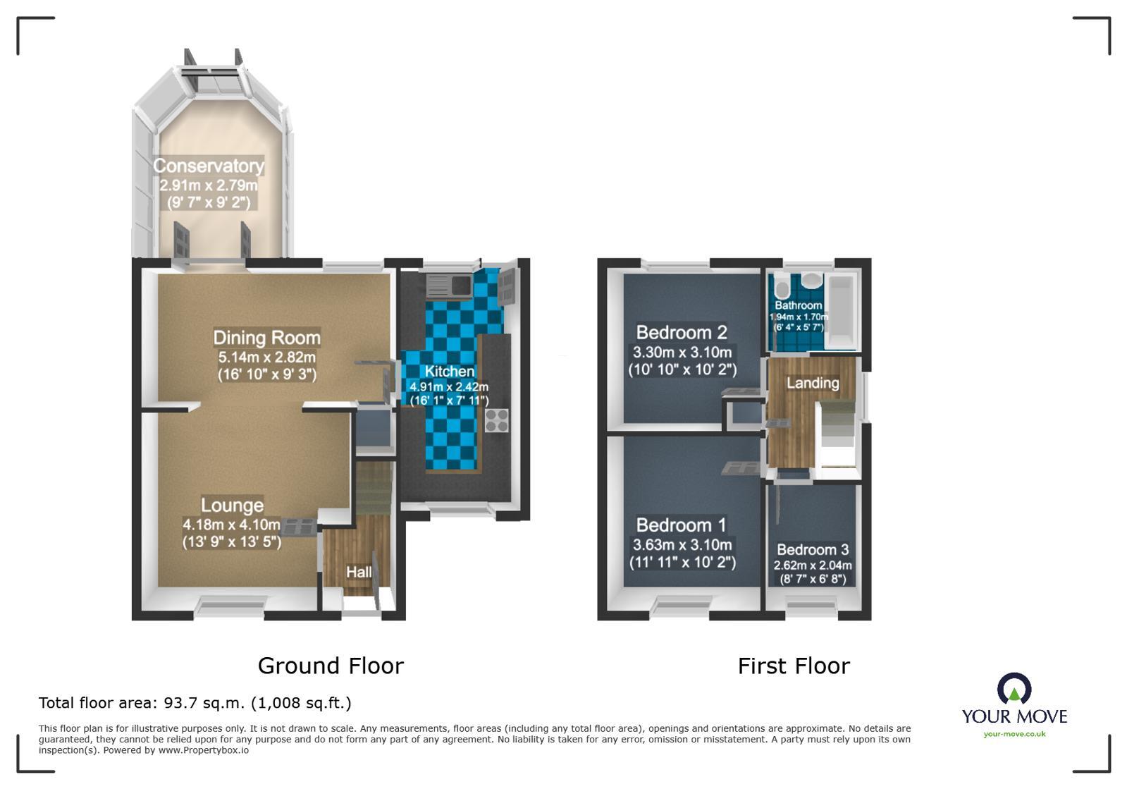 Floorplan of 3 bedroom Link Detached House for sale, Kestrel Park, Skelmersdale, Lancashire, WN8