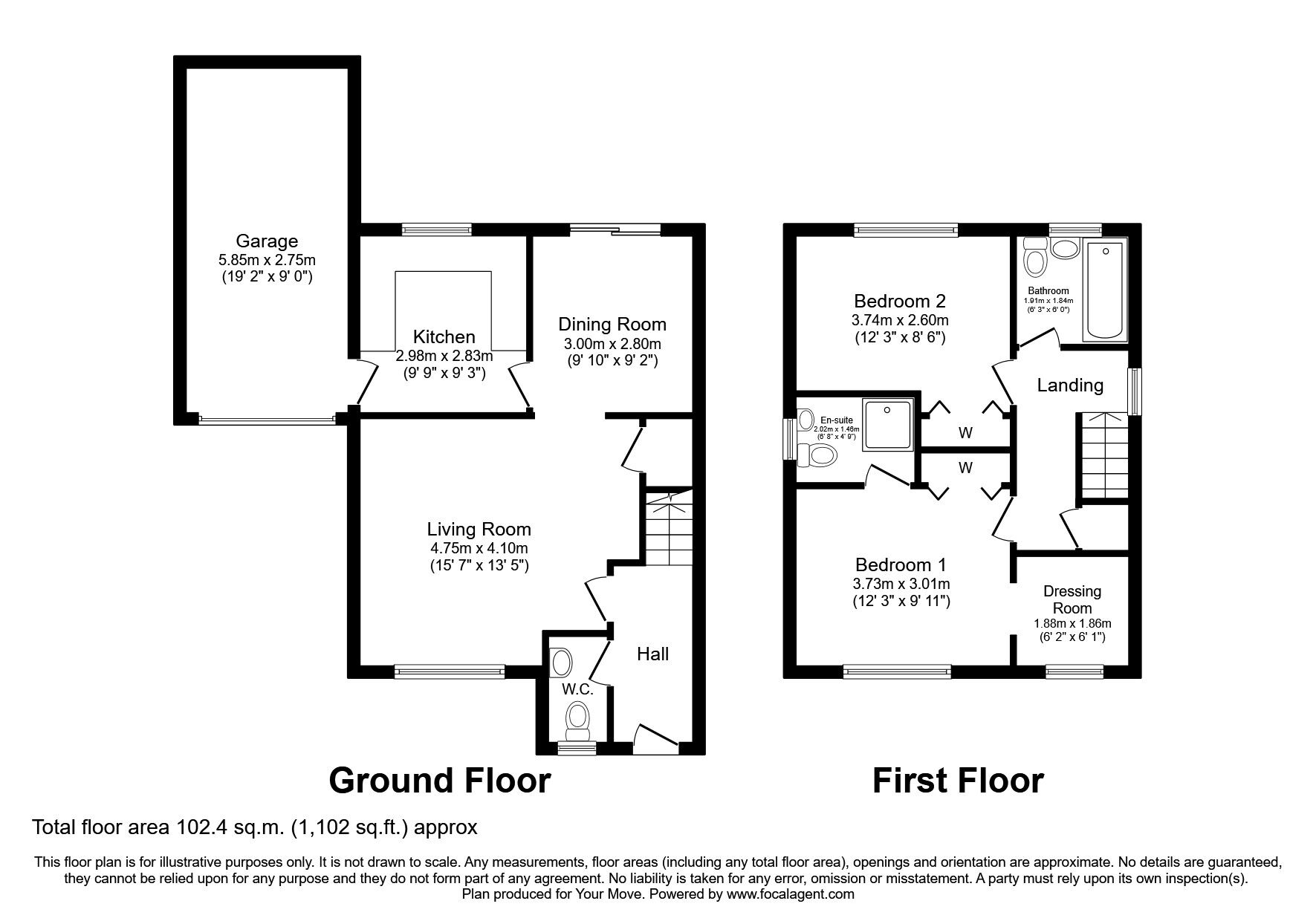 Floorplan of 2 bedroom Detached House for sale, Newburn Close, Skelmersdale, Lancashire, WN8