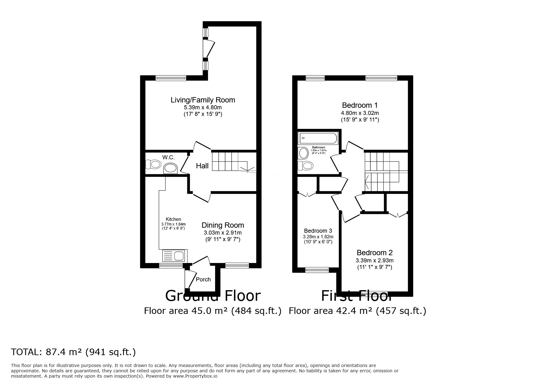 Floorplan of 1 bedroom Mid Terrace Room to rent, Carfield, Skelmersdale, Lancashire, WN8