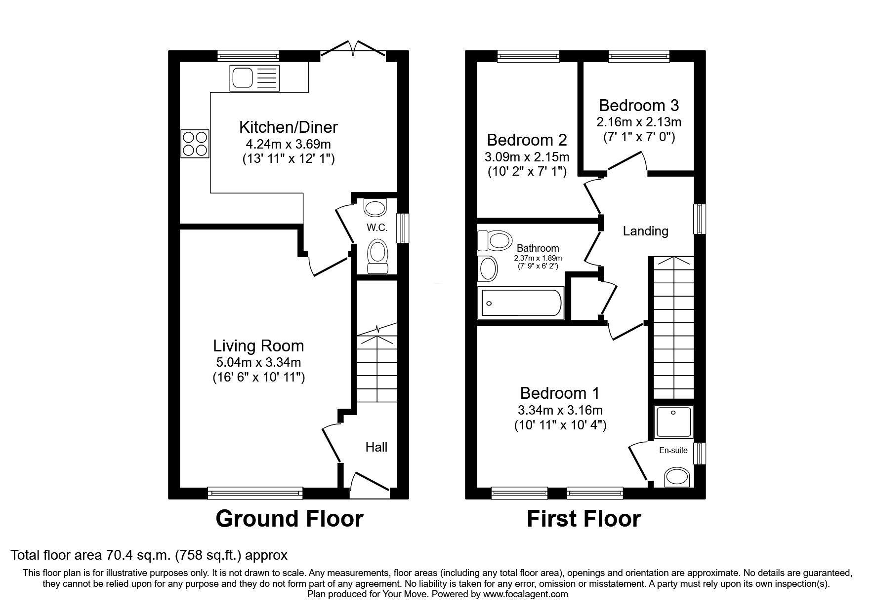 Floorplan of 3 bedroom Semi Detached House for sale, West Park Close, Skelmersdale, Lancashire, WN8