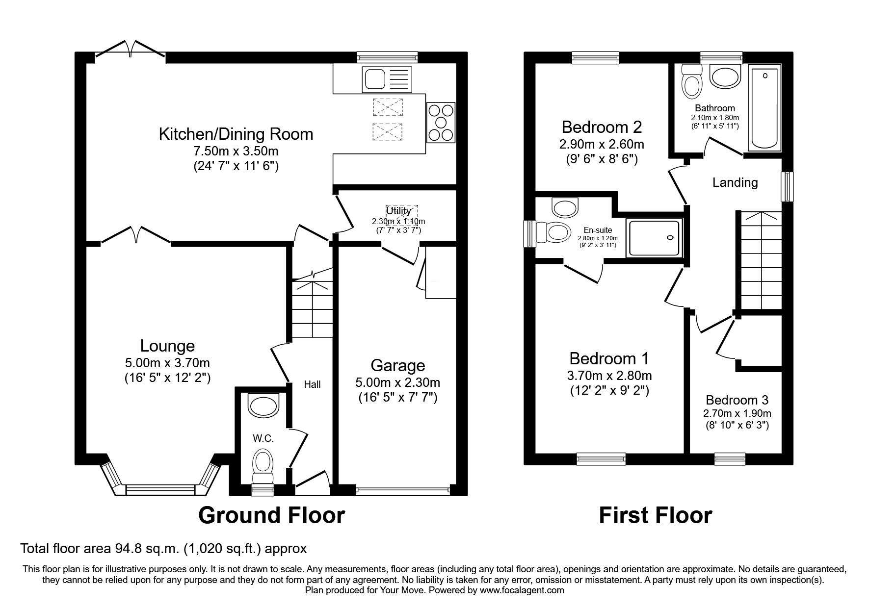 Floorplan of 3 bedroom Detached House for sale, Amber Gardens, Hindley, Greater Manchester, WN2