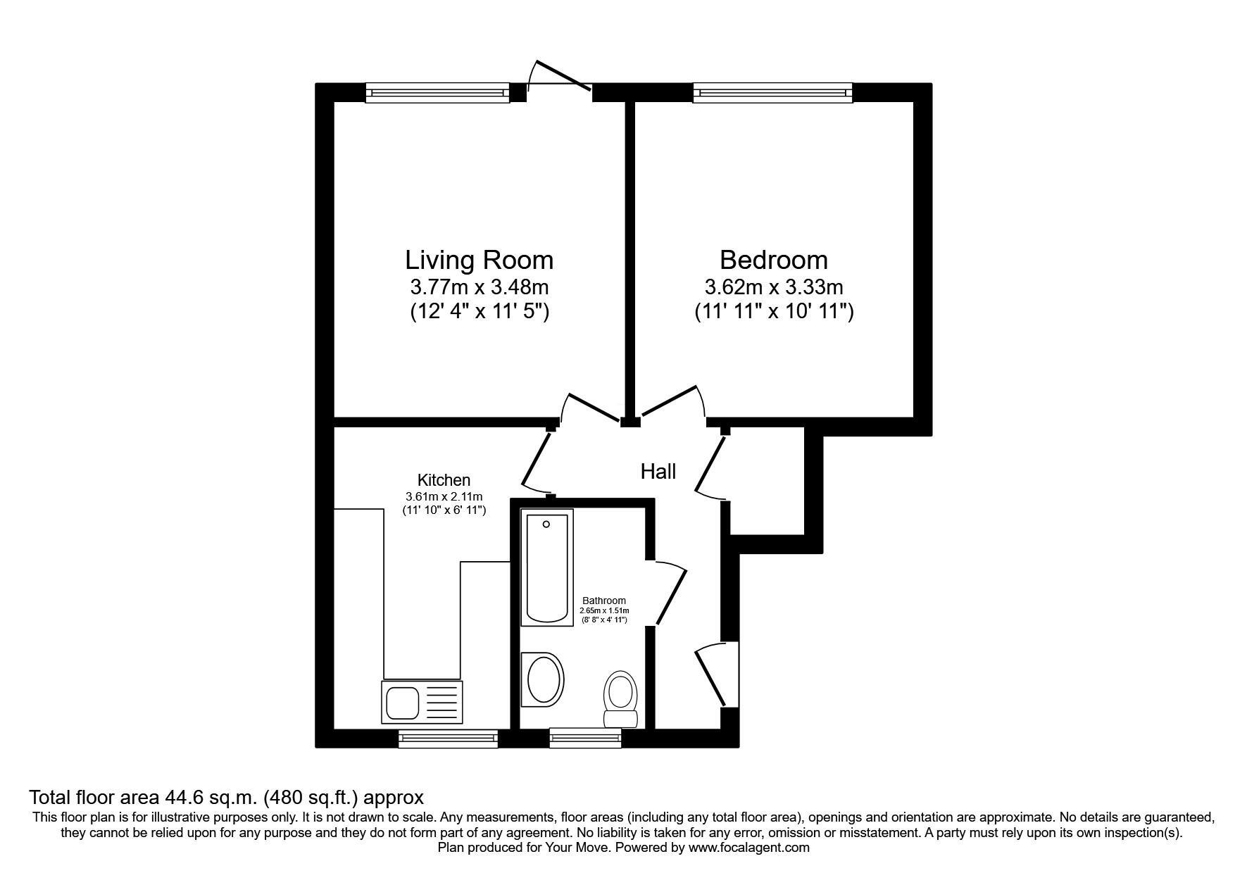 Floorplan of 1 bedroom  Flat for sale, Lindens, Skelmersdale, Lancashire, WN8
