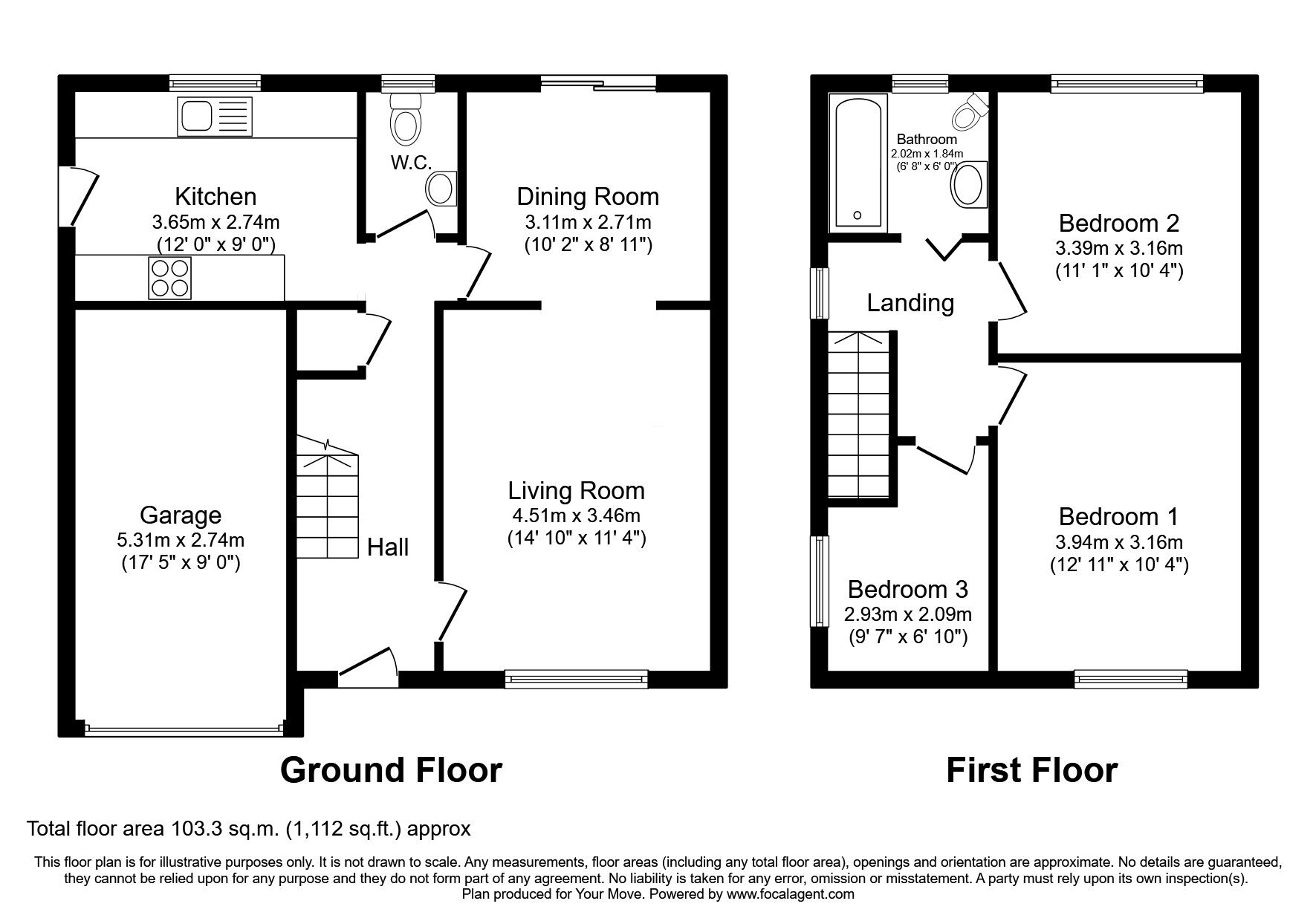 Floorplan of 3 bedroom Detached House for sale, Eavesdale, Skelmersdale, Lancashire, WN8