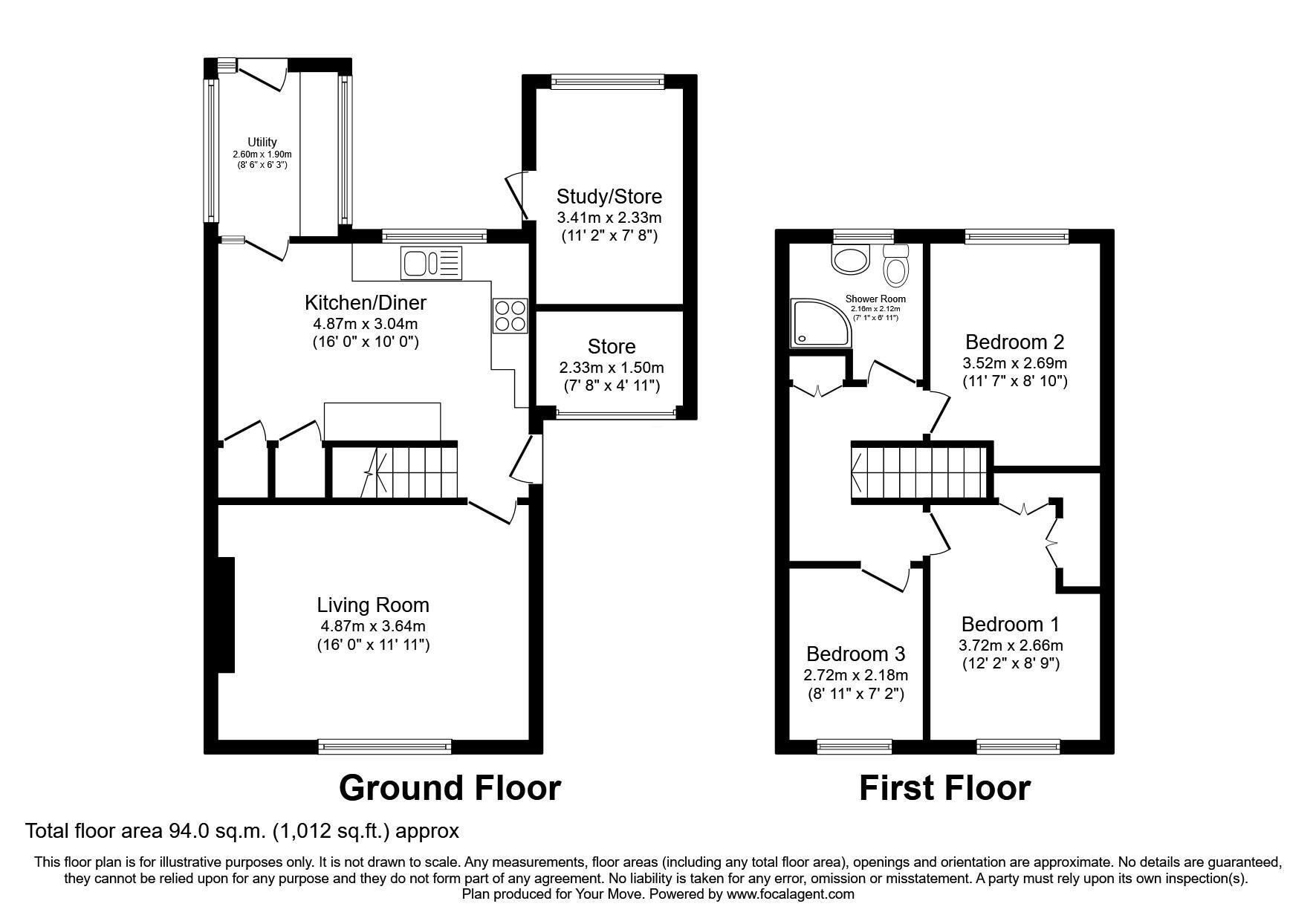 Floorplan of 3 bedroom Semi Detached House for sale, Bromilow Road, Skelmersdale, Lancashire, WN8