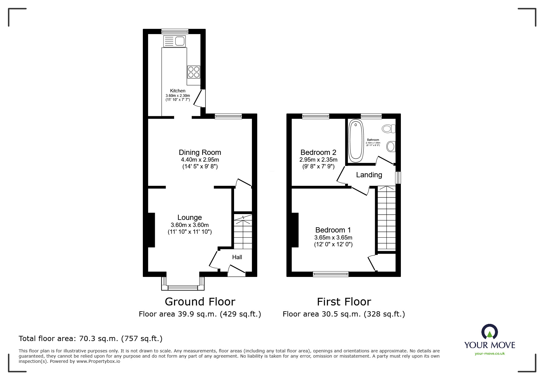 Floorplan of 2 bedroom End Terrace House for sale, Ashwall Street, Skelmersdale, Lancashire, WN8