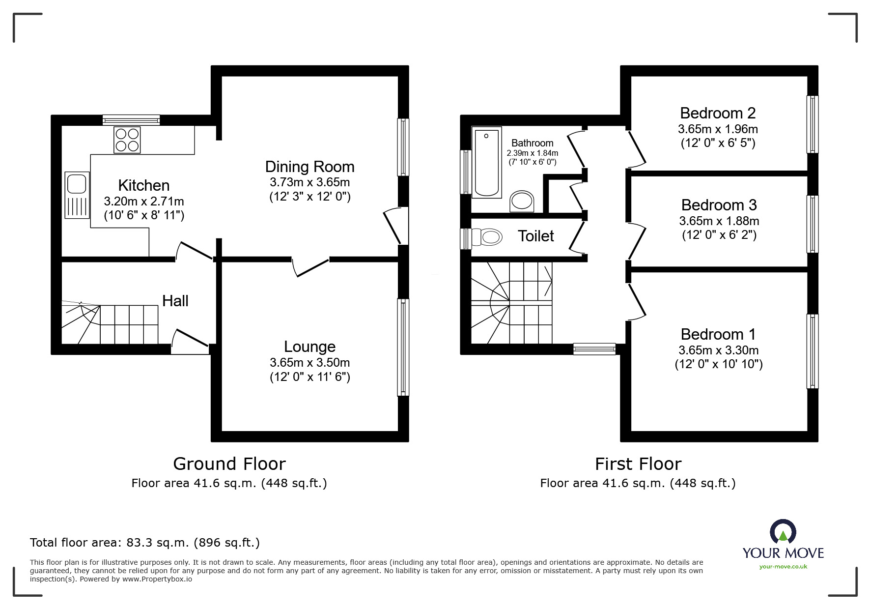 Floorplan of 3 bedroom Mid Terrace House for sale, Willow Hey, Skelmersdale, Lancashire, WN8