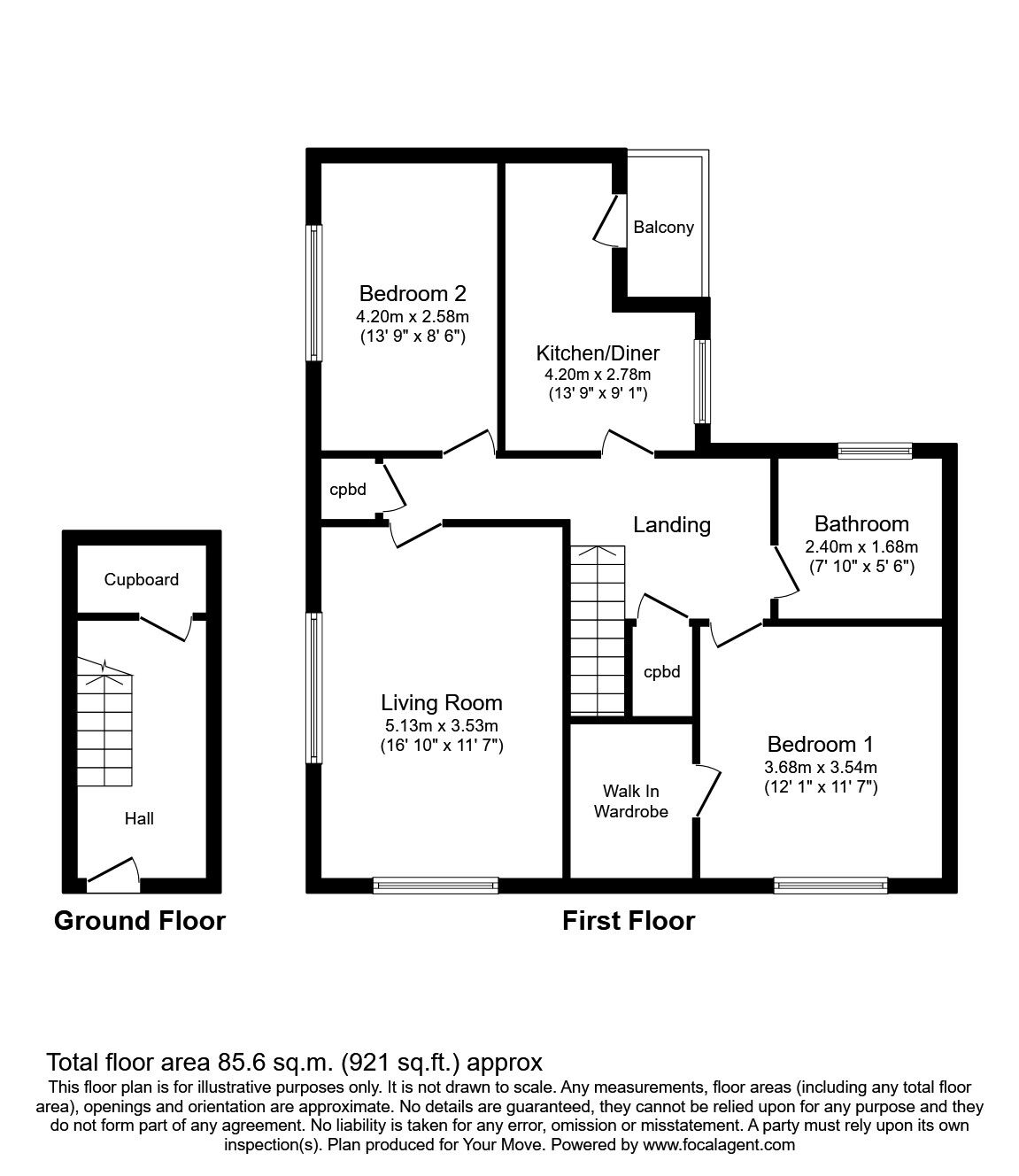 Floorplan of 2 bedroom  Flat to rent, Rose Crescent, Skelmersdale, Lancashire, WN8