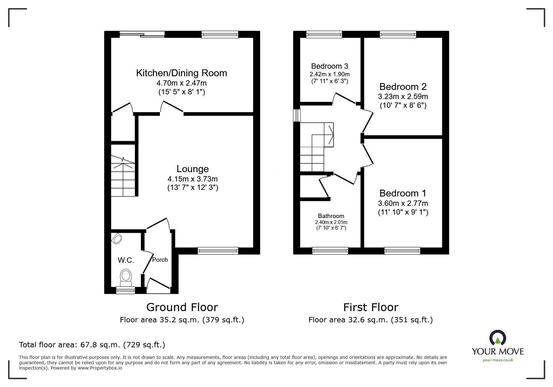 Floorplan of 3 bedroom Semi Detached House for sale, Maiden Close, Skelmersdale, Lancashire, WN8