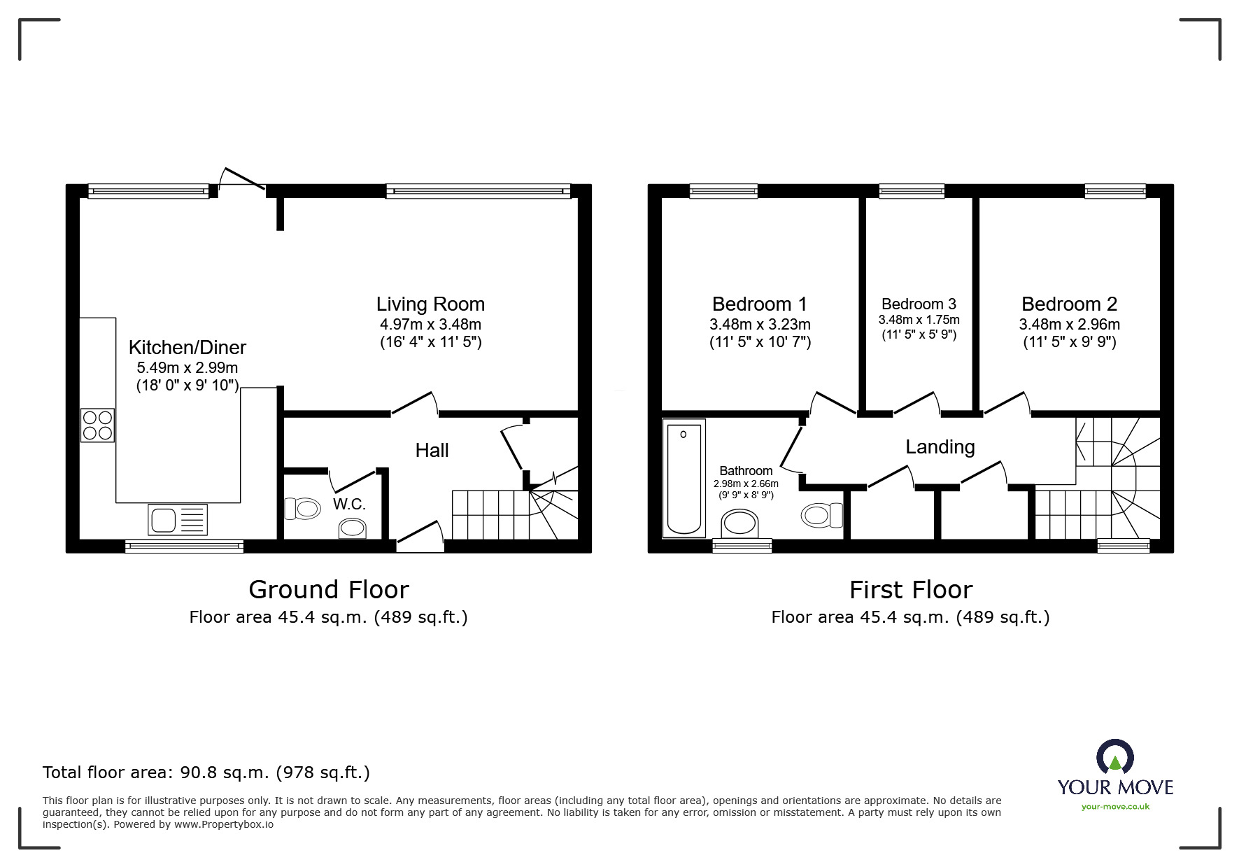 Floorplan of 3 bedroom End Terrace House for sale, Yewdale, Skelmersdale, Lancashire, WN8