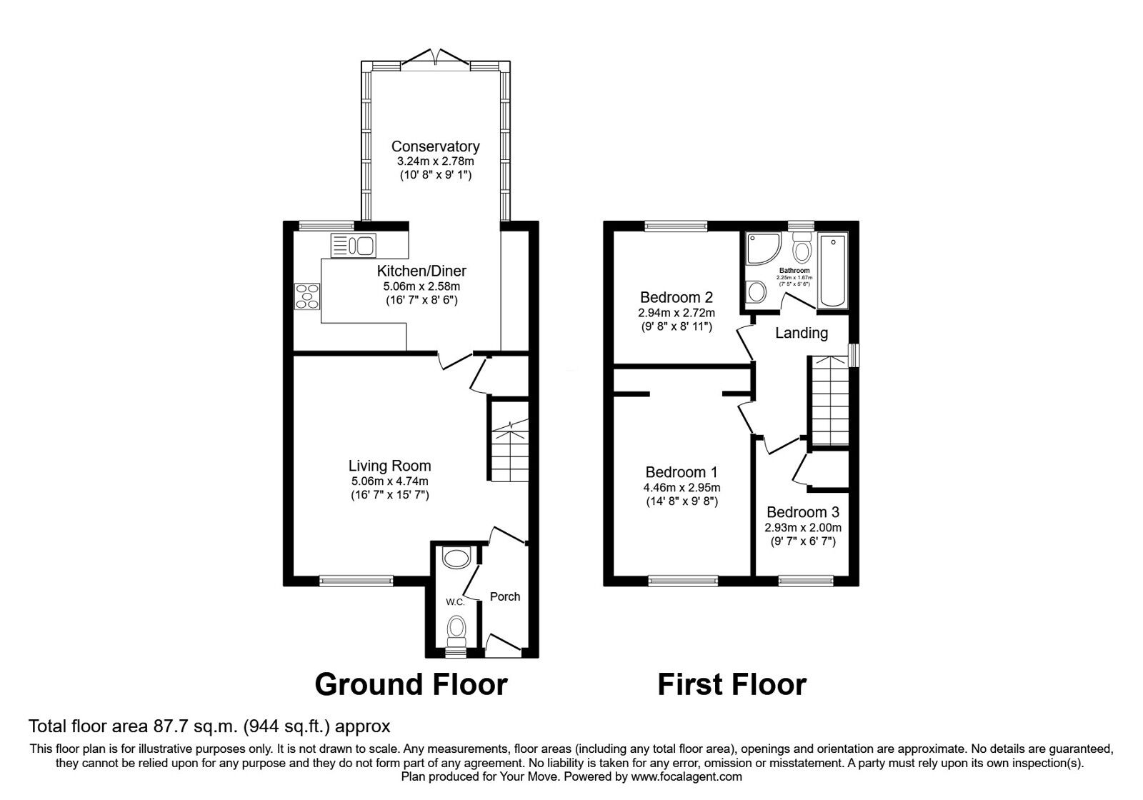Floorplan of 3 bedroom Semi Detached House for sale, Newburn Close, Skelmersdale, Lancashire, WN8