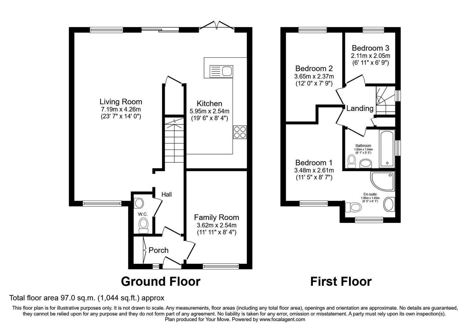 Floorplan of 3 bedroom Semi Detached House for sale, Hobberley Drive, Skelmersdale, Lancashire, WN8