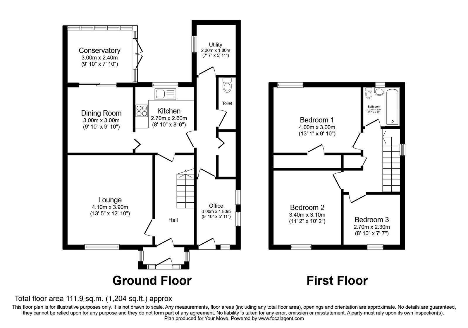 Floorplan of 3 bedroom Semi Detached House for sale, Scafell Drive, Wigan, Greater Manchester, WN5