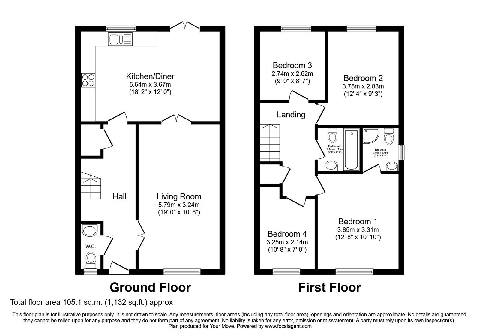 Floorplan of 4 bedroom Semi Detached House for sale, Ormskirk Road, Skelmersdale, Lancashire, WN8