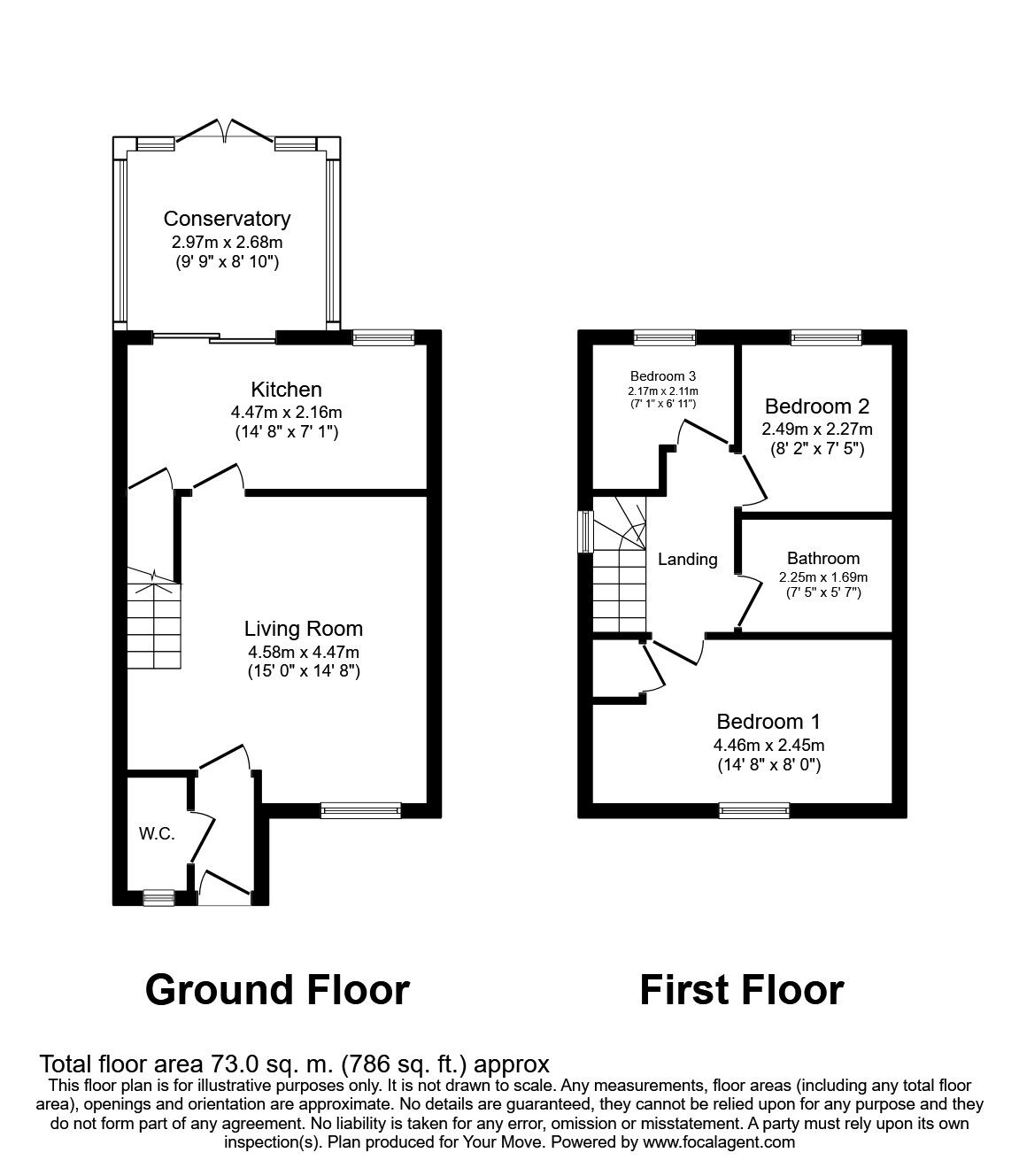 Floorplan of 3 bedroom Semi Detached House to rent, Earhart Close, Skelmersdale, Lancashire, WN8